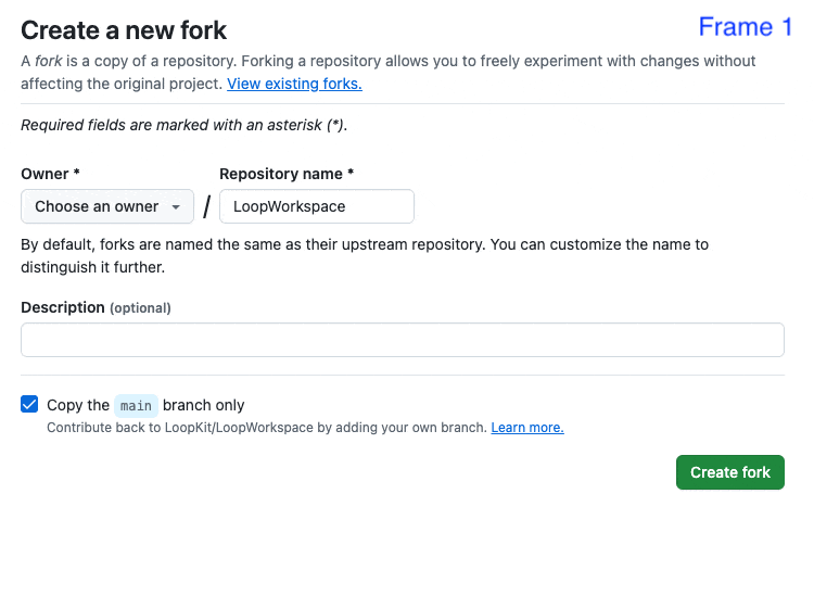 fork information for LoopWorkspace