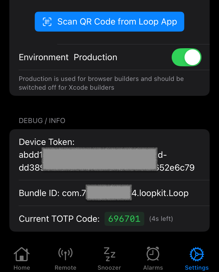 shows credentials entered into loopfollow are correct