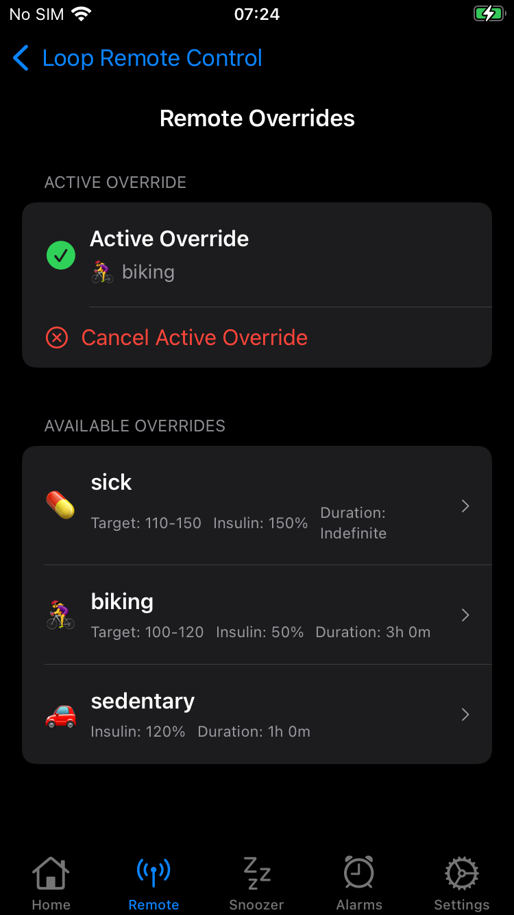  remote overrides