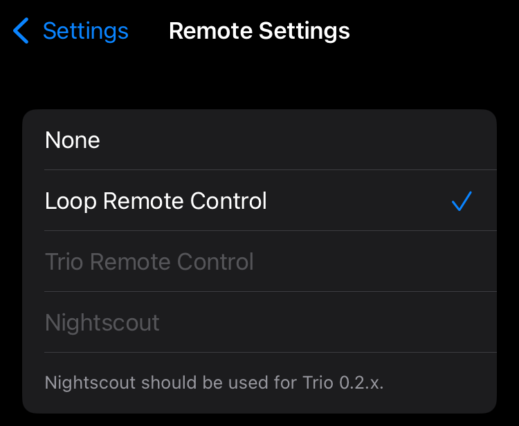 LoopFollow remote settings type