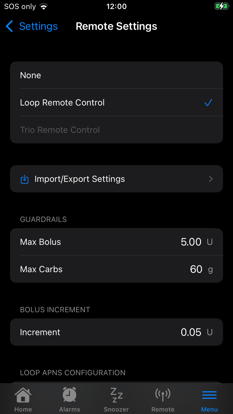 Loop remote control options