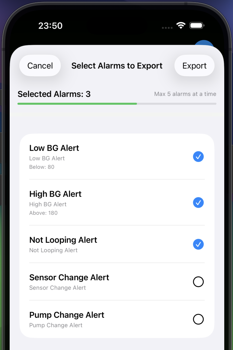 Alarm Export