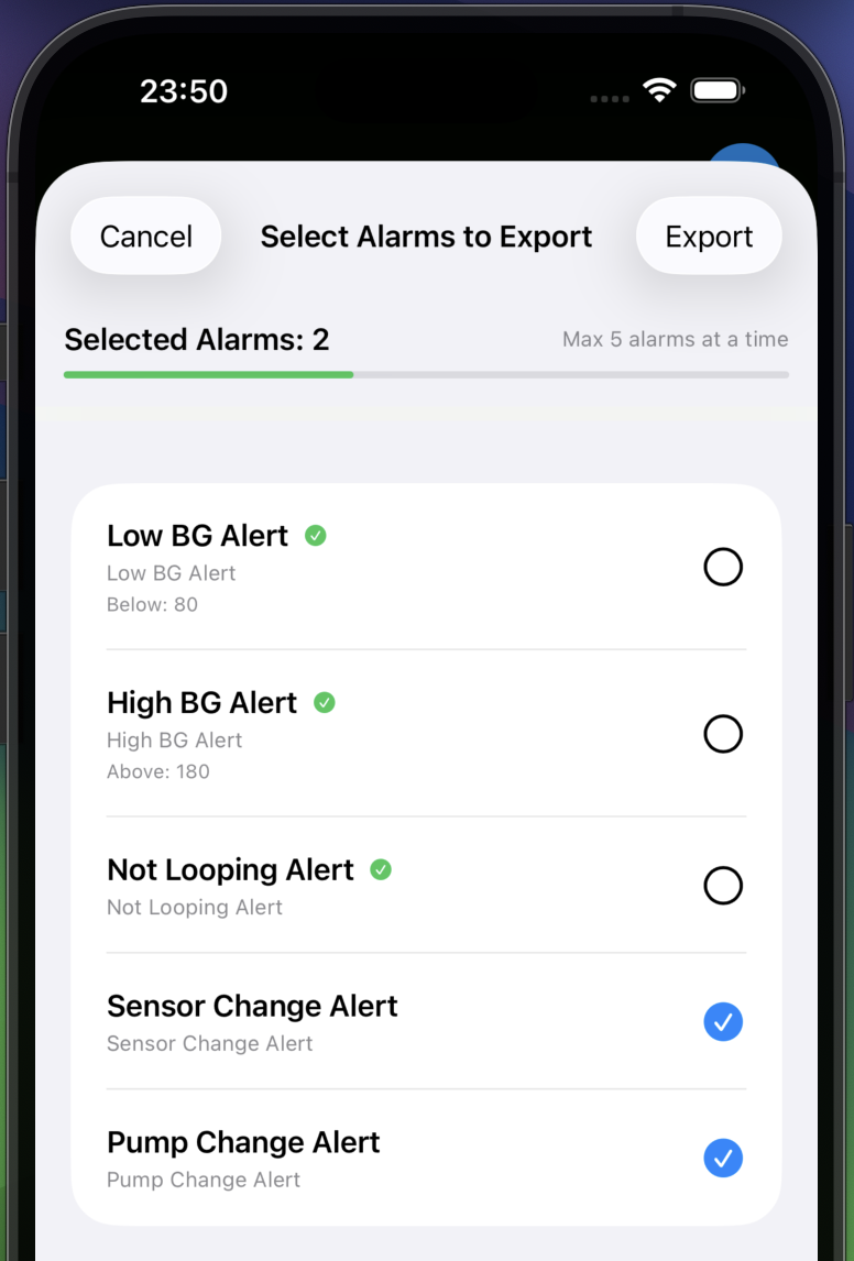 Alarm Export