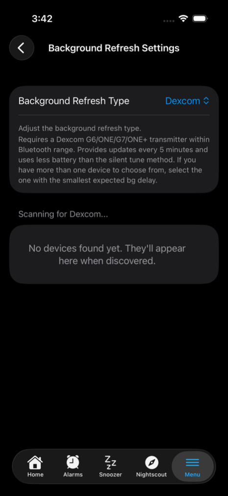 Scanning for a Dexcom heartbeat device